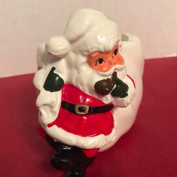 Vintage Christmas 1950 ceramic jolly Santa planter made in Japan handpainted - Picture 2 of 7